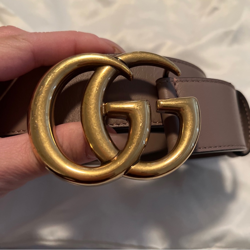 Authentic Gucci GG buckle belt size 80cm 32in Dusty Rose